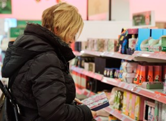 Boots blonde customer looking at products on shelves