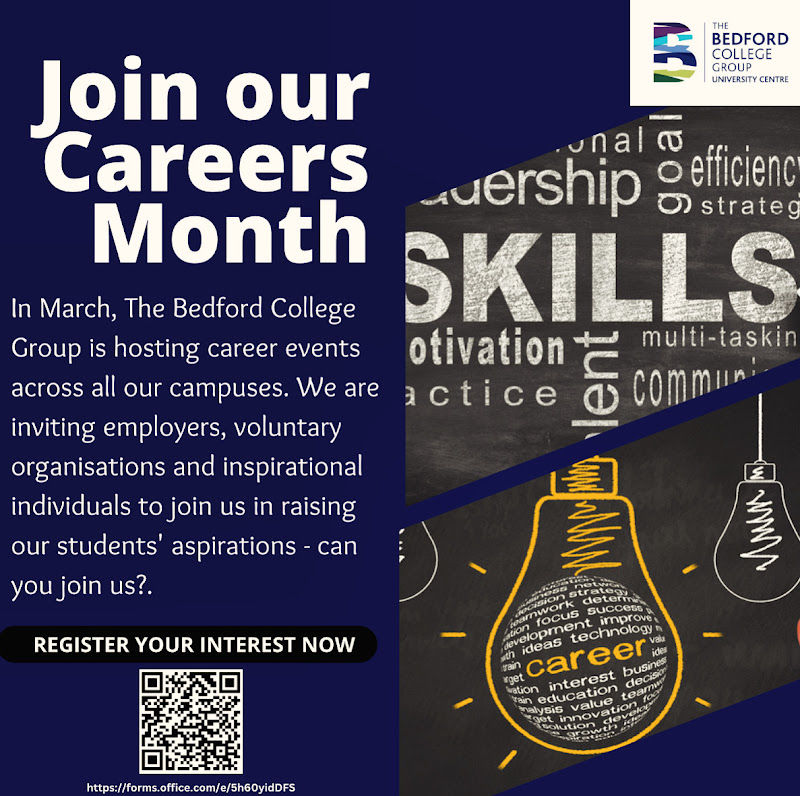 Advert for career month with an upside down lightbulb