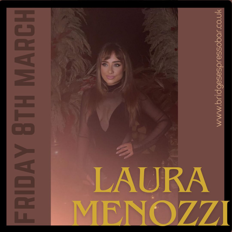 Laura Menozzi singer wearing a black dress