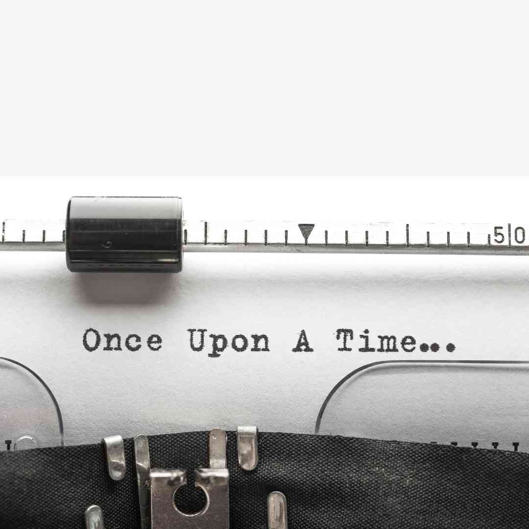 A close up of a typewriter with the words Once Upon a time typed onto the paper.