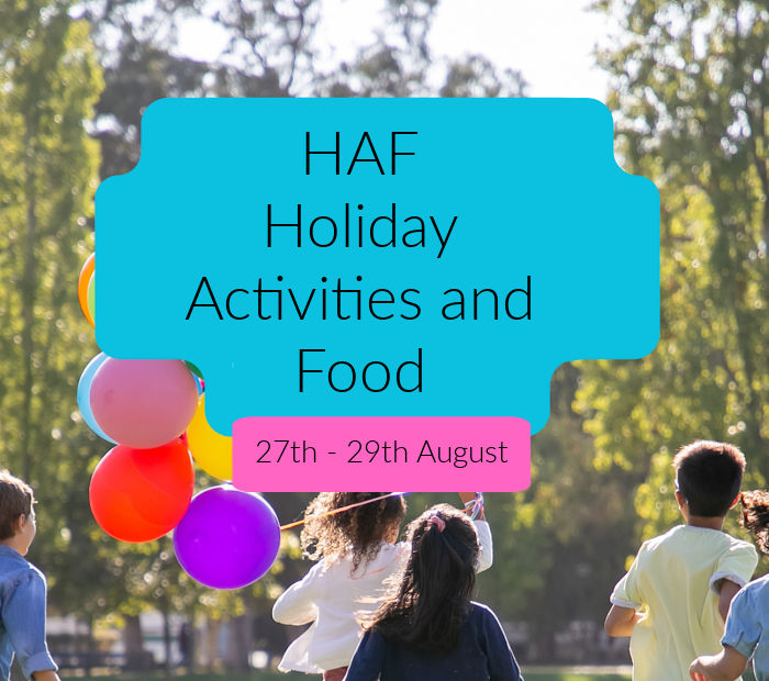 Holiday activities and food poster for Bedford 