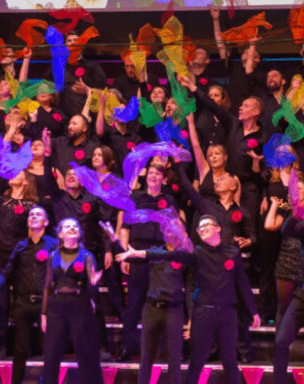 Bedford Sings choir in bright colours