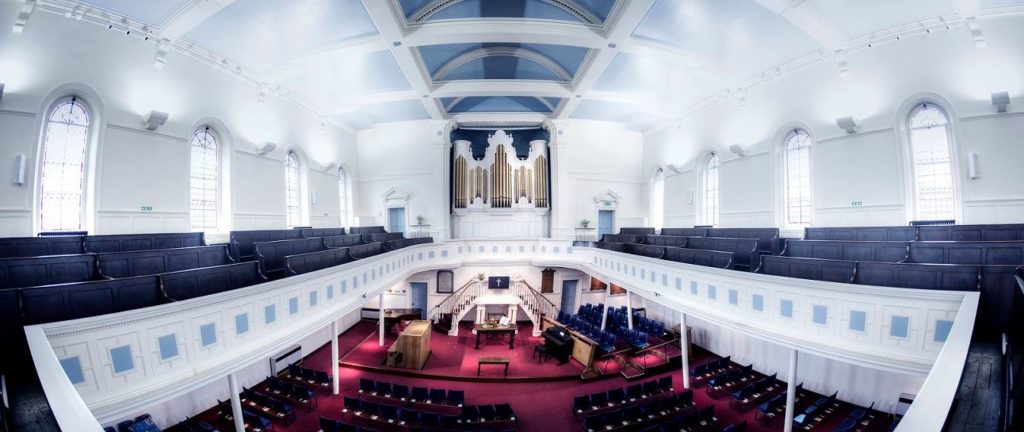 Interior shot of the layout of church