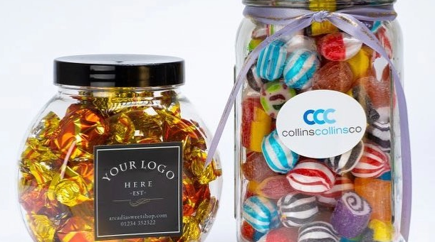 Arcadia sweets in personalised jars
