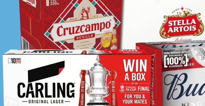 Bargain Booze boxes of beer