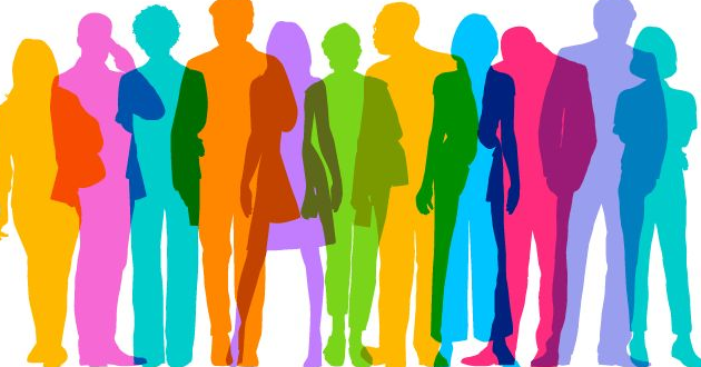 Identifi coloured shapes of people