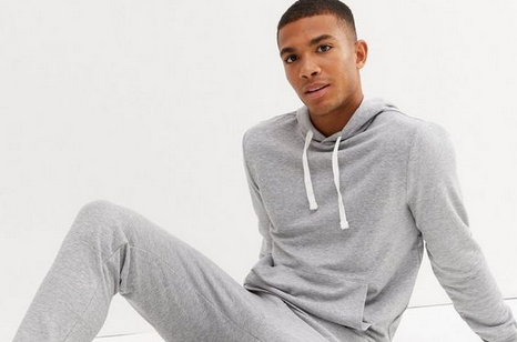 New Look man in grey tracksuit