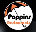 Poppins orange, white and black logo
