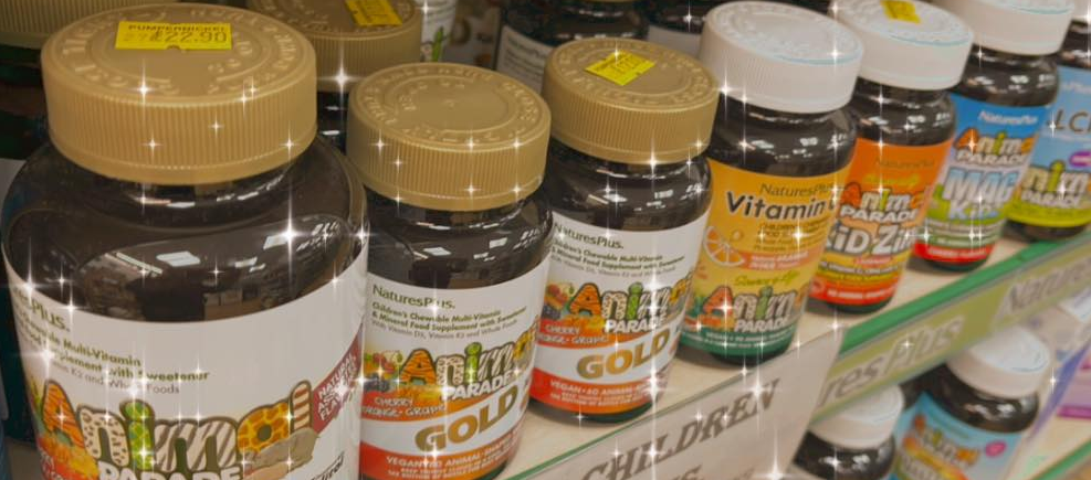 Pumpernickel childrens supplements on plastic jars