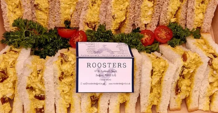 Roosters takeaway buffet of mixed sandwiches