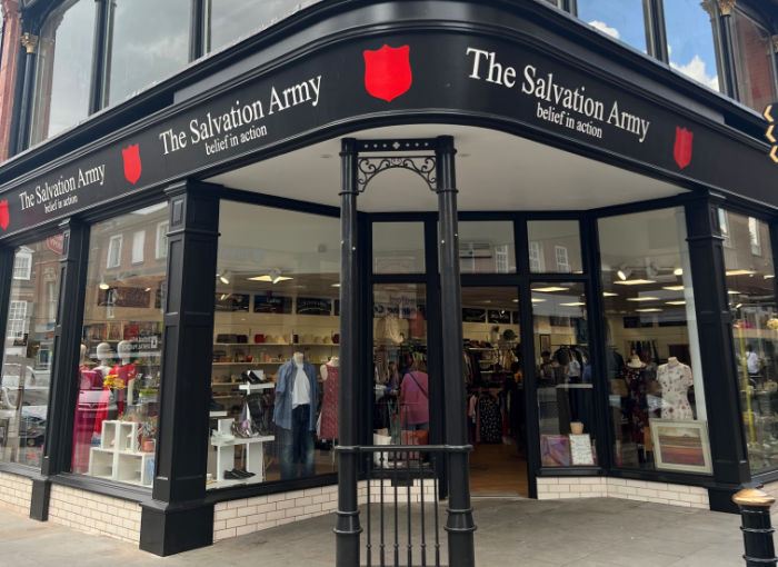 front of the Salvation Army shop on High Street