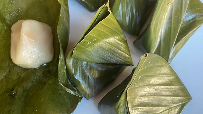 Siam Heaven scallops wrapped in palm leaves