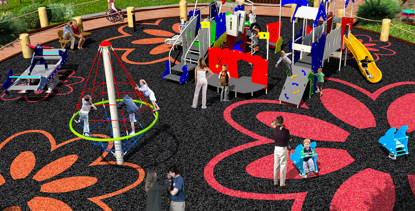 Urban Graphics design of multicoloured childrens park playground