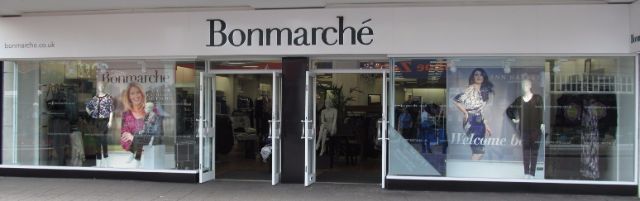 Bonmarche Bedford storefront black writing on white background