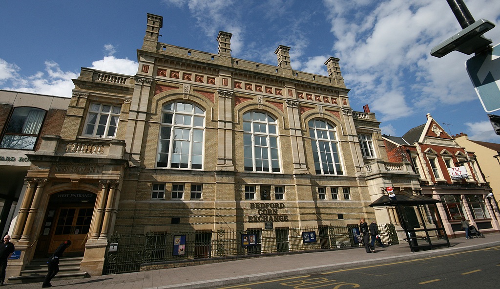 Bedford Corn Exchange front of building period in pale brick and stone