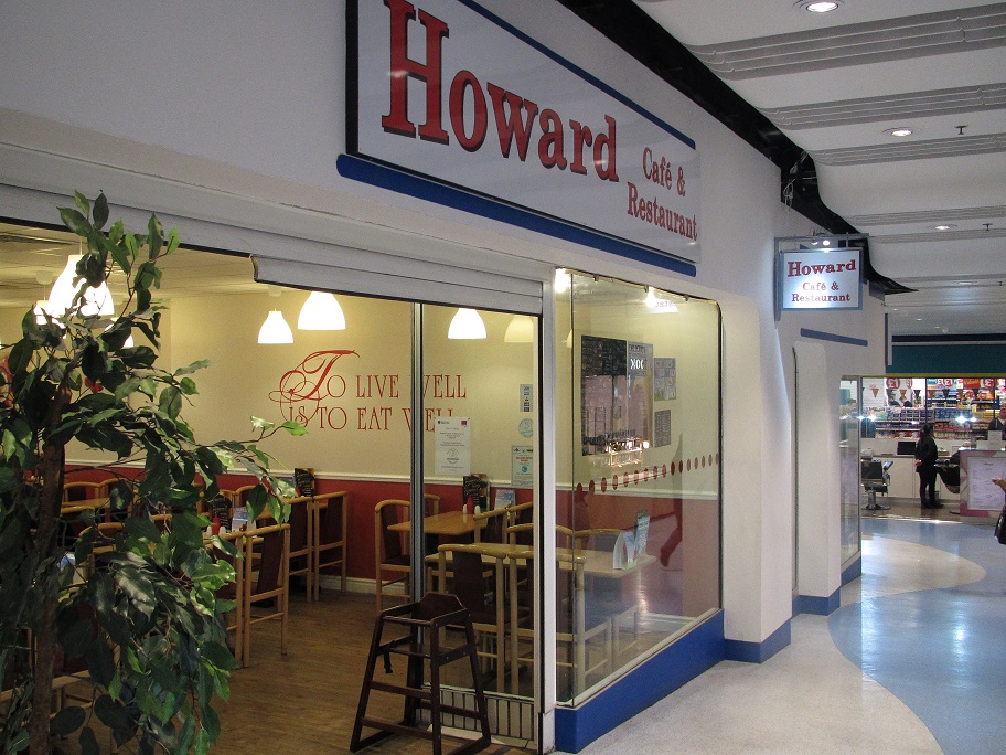 Howard Cafe shopfront with red, white and blue fascia