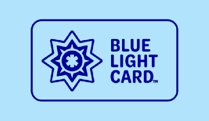 Blue light card logo
