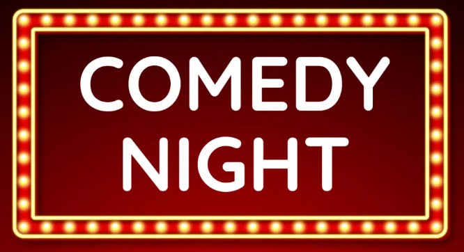 Comedy Night sign surrounded by lights