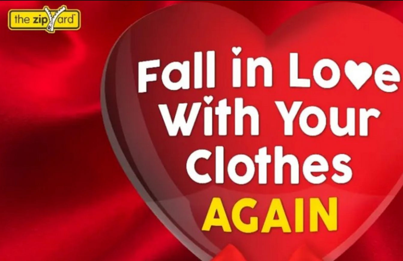 The words fall in love with your clothes again