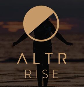 Altr Rise logo in black and copper