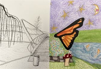 Higgins Childrens Art Exhibition butterfly bridge