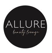 Allure Beauty Lounge black circle with white writing