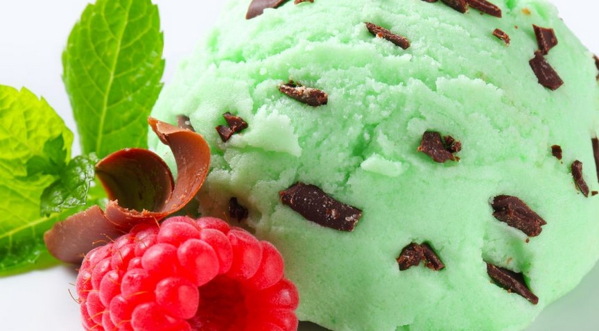 Pistachio Desserts mint and choc chip gelato