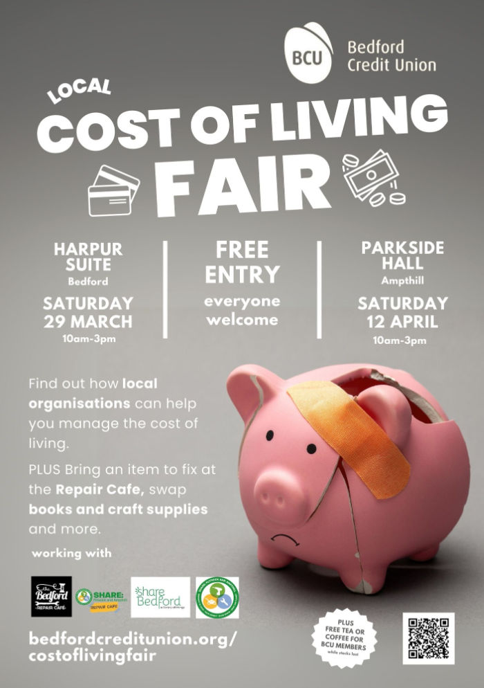 advert for cost of living fair with a broken piggy bank