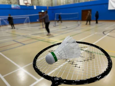 Celebrating the launch of women only No Strings Badminton sessions in Bedford Borough