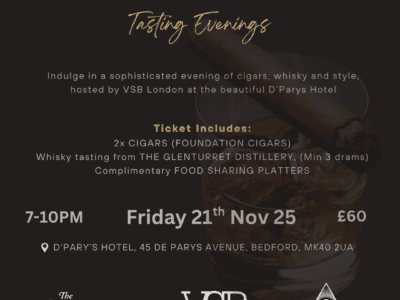 Cigar and Whisky Tasting Evenings at D’Parys Hotel