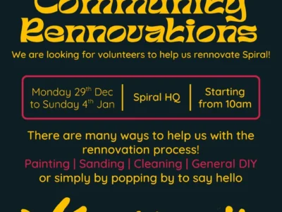 Spiral Freerun Community Build Days (29th Dec to 4th Jan)