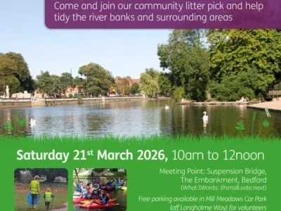 Bedford Borough Council invites residents to join the Rivercare Clean Up 2026