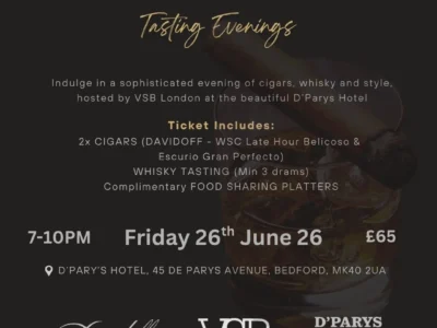 Cigar and Whisky Tasting Evenings at D’Parys Hotel