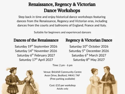 Renaissance, Regency & Victorian Dance Workshops